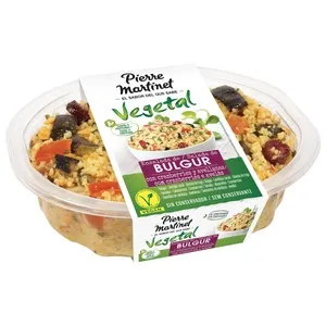 PIERRE MARTINET Ensalada de Bulgur, lentejas, sémola de trigo, tomate, calabacín, arándanos, avellanas y semillas de calabaza PIERRE MARTINET Vegetal 200 g.