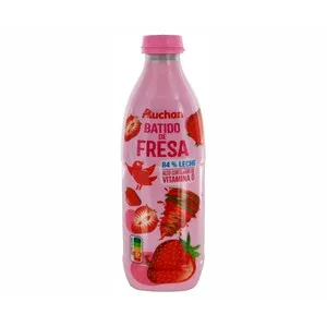 AUCHAN Batido de fresa, elaborado con un 88% de leche 1 l. Producto Alcampo