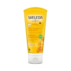 WELEDA Champú y gel de ducha para bebé con Caléndula ecológica WELEDA Baby 200 ml.