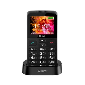 Teléfono móvil 4G QILIVE 60186082 con base de carga, pantalla 2,4"", dual sim