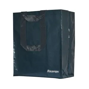Bolsa de rafia con doble asa color gris ALCAMPO.