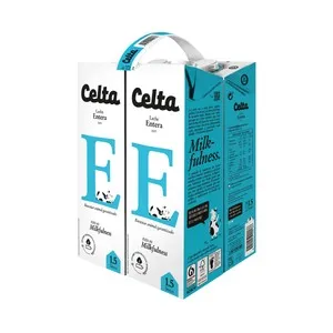 CELTA Leche entera de vaca con bienestar animal garantizado 4 x 1.5 l.