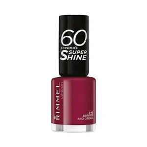 RIMMEL60 seconds super shine tono 340 Berries and cream Esmalte de uñas, con acabado brillante.