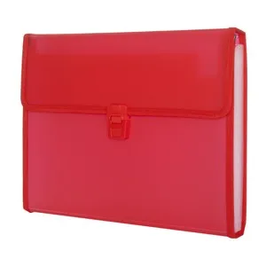 Carpeta clasificadora de polipropileno rojo, de tamaño folio, con fuelle, 12 bolsas separadoras y cierre automático GRAFOPLÁS.