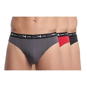 Lote de 3 calzoncillos slip de algodón para hombre DIM Coton Stretch, talla M.