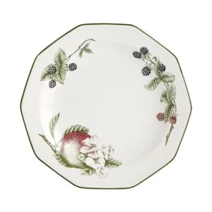 Plato llano octogonal de loza inglesa, 27cm., Victorian Orchad CHURCHILL.