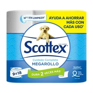 SCOTTEX Papel higiénico Mega 9 rollos