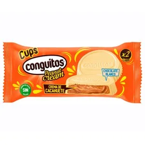 CONGUITOS Cups de crema de cacahuete con chocolate blanco 2 uds x 34 g.