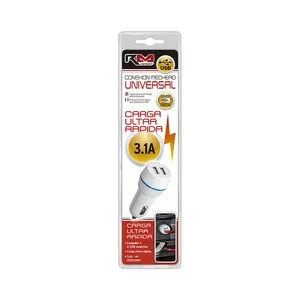 Cargador mechero ROLMOVIL doble entrada USB, carga ultra rápida, 3.1Mah, 12V.