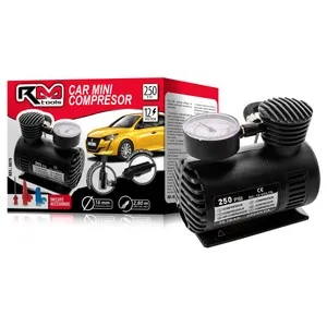 Mini compresor de aire para coche ROLMOVIL, 250 PSI, 12v, cable de 2,80m.