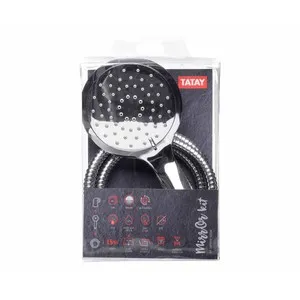 Set de alcachofa y flexo de ducha 1,5m, TATAY mirror cromo.