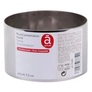 Molde redondo para emplatar de acero inoxidable 9cm., ACTUEL.