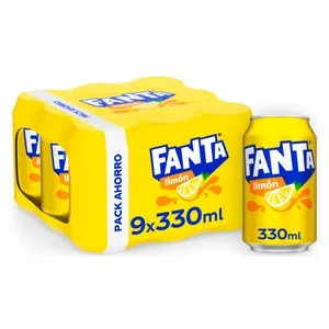 FANTA Refresco de limón pack de 9 latas x 330ml