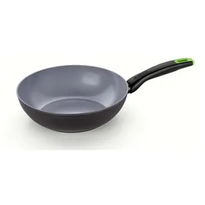 Wok 28cm, aluminio forjado, antiadherente cerámico, apta para inducción, MONIX Eco Nature.