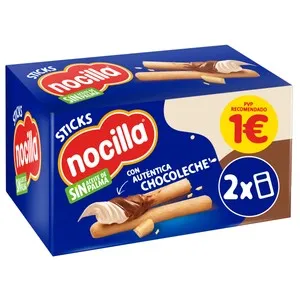 NOCILLA Crema de cacao y avellanas, dos sabores, con sticks pack de 2 uds. 30 g.
