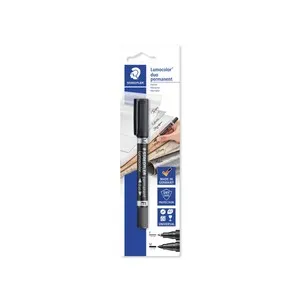 Rotulador permanente doble punta, color negro STAEDTLER.