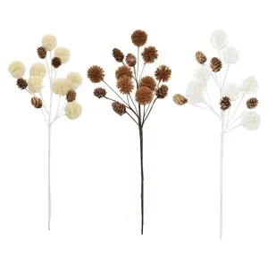 Pick Rama de piñas y motivo floral artifical 43cm ideal para decoración de Navidad modelos surtidos, SNC