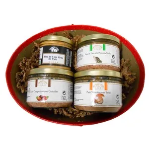 LES TROIS CHEFS Cofre de patés y foie 630 g.
