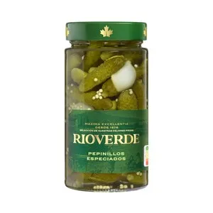 RIOVERDE Pepinillos pequeños especiados frasco de 180 g.