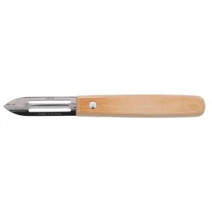 Pelador de acero inoxidable y mango de madera ACTUEL.