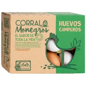 CORRAL DE MONEGROS Huevos de gallinas camperas clase M-L y cat. A 12 uds.
