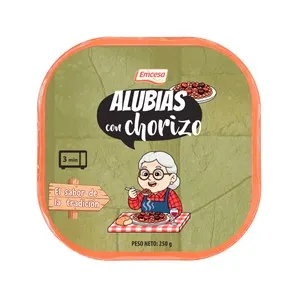 EMCESA Alubías con chorizo 250 g.