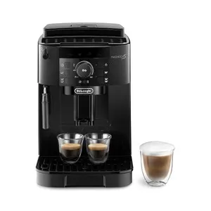 Cafetera espresso superautomática DELONGHI Magnifica S ECAM 12.121.B, color negro, 2 tazas, presión 15bar, molinillo, café en grano o molido, sistema Cappuccino, 1450W.