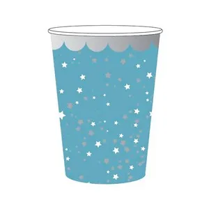 Pack de 10 vasos de cartón de 25cl de estrellas azules,ACTUEL