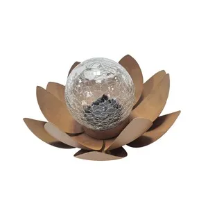 Flor solar de metal y vidrio de 25 cm, GARDENSTAR