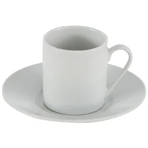 Taza de café con plato, color blanco, ACTUEL.