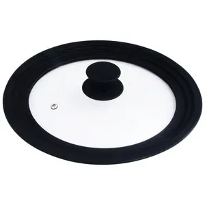 Tapa de cristal con borde de silicona para sartenes de 22 a 26 cm. ACTUEL.