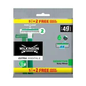 WILKINSON Extra essential 2 Cuchilla de afeitar desechable, con cabezal de doble hoja 7 uds.