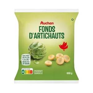 AUCHAN Fondo de alcachofas ultracongeladas 600 g Producto Alcampo.