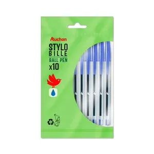 10 Bolígrafos Azul 1mm Reciclados ALCAMPO