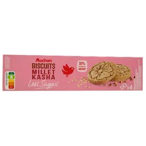 PRODUCTO ALCAMPO Galleta mijo y trigo sarraceno con sabor a vainilla, frabicadas con menos azúcar 130 g.