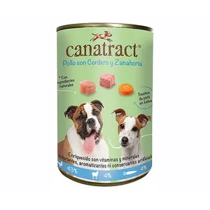 CANATRACT Alimentación en lata para perro pollo cordero, zanahoria 400 g.