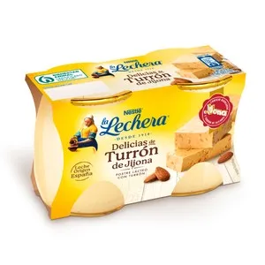 LA LECHERA Postre lacteo (Delicias) con sabor a turrón LA LECHERA de Nestlé 2 x 125 g.