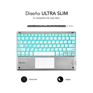 Teclado retroiluminado Bluetooth SUBBLIM SMBT50 , diseño Slim, batería, conector Micro-USB.