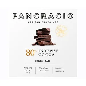 Tableta de chocolate negro intenso 80 % 40 gr.