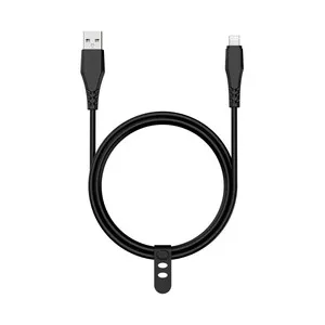 Cable USB A a USB lightning QILIVE 600184377, longitud 1,2 metros, color negro.