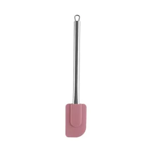 Espátula de cocina de silicona color rosa con mango de acero inoxidable, 30 cm. ACTUEL.