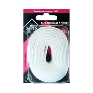 Velcro autoadhesivo para coser, 75cm, color blanco, STYLE.