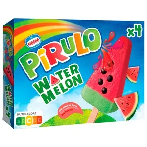 PIRULO Polo con forma y sabor a sandía PIRULO Watermelon de Nestlé 4 x 73 ml.