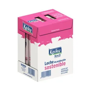 KAIKU Leche desnatada de vaca de producción sostenible Km. 0 6 x 1l.
