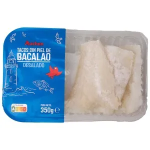 AUCHAN Tacos de bacalao desalado sin piel 350 g Producto Alcampo.