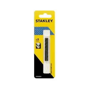 3 brocas HSS-R laminadas para metal, ø 3mm, STANLEY STA50020-QZ.