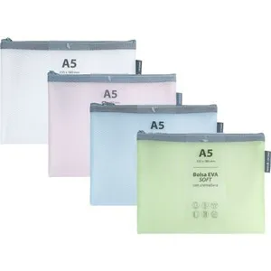 Bolsa zipper A5 en colores mate surtidos GRAFOPLAS.