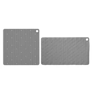 Alfombra de goma antideslizante para baño, 53x53cm, color gris, ACTUEL.