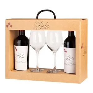 BELA Estuche con 2 botellas de vino tinto con D.O. Ribera del Duero + 2 copas BELA.