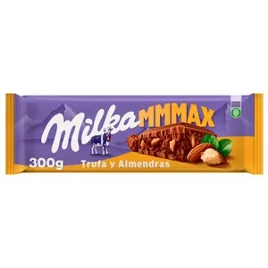 MILKA Chocolate con leche, trufa y almendras 300 g.